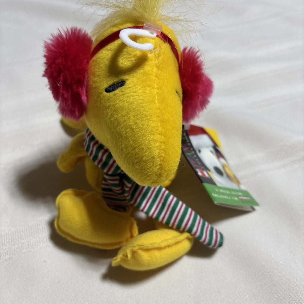 Appplause Kohls Peanuts WINTER WOODSTOCK W/ EARMUFFS 8" Bean Stuffed Animal NEW